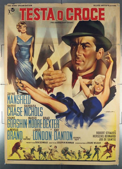 GEORGE RAFT STORY, THE (1961) 28472 Original Italian 39x55 Poster  JAYNE MANSFIELD   Folded  Very Good Condition  Average Used