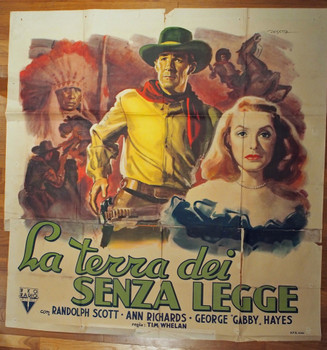BADMAN'S TERRITORY (1946) 28474 RKO Pictures Original Italian Poster  Special Size 55x59  Condition Fair to Good  Art by Deseta