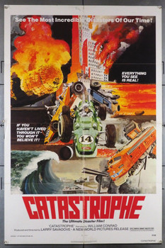 CATASTROPHE (1977) 4021 Movie Poster  William Conrad  Larry Savadove New World Pictures Original U.S. One-Sheet Poster (27x41) Folded  Fine Plus Condition