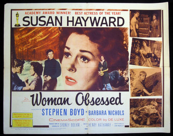 WOMAN OBSESSED (1959) 17790    SUSAN HAYWARD Original 20th Century-Fox Half Sheet Poster (22x28).  Folded.  Fine Condition.