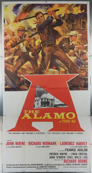 ALAMO, THE (1960) 22276 THE ALAMO Original United Artists Roadshow Todd-AO Marked Three Sheet Poster (41x81).Rare. Unmounted. Fine plus.