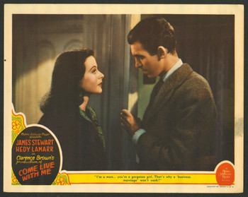 COME LIVE WITH ME (1941) 28730    HEDY LAMARR  and  JAMES STEWART MGM Original U.S. Scene Lobby Card (11x14)  Fine Plus Condition