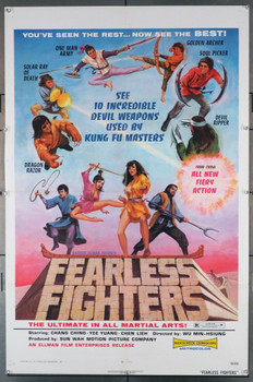 FEARLESS FIGHTERS (1973) 3610  Martial Arts Movie Poster  U.S. One-Sheet  27x41   Ellman Original U.S. One-Sheet Poster (27x41) Folded  Fine Plus Condition
