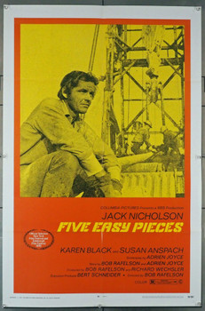FIVE EASY PIECES (1970) 15548 Columbia PIctures Original U.S. One-Sheet Poster (27x41) Folded  Very Fine Plus Condition