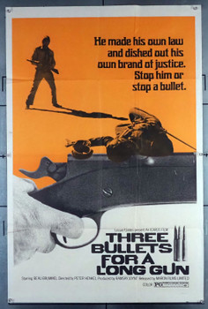 THREE BULLETS FOR A LONG GUN (1970) 11981 Movie Poster  U.S. One-Sheet  Beau Brummel  Peter Henkel   Original U.S. One-Sheet Poster (27x41)  Folded  Very Good Plus to Fine Condition