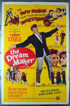 DREAM MAKER, THE (1964) 11126 Movie Poster (27x41)  British Pop Star Tommy Steeled   Don Sharp Original One-Sheet Poster (27x41) Folded  Fine Plus Condition