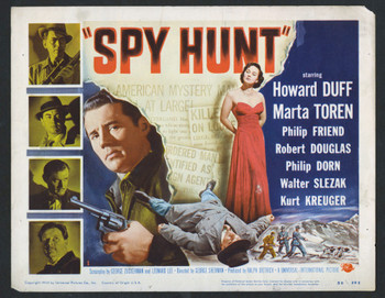SPY HUNT (1950) 8955   Howard Duff  Marta Toren Title Card Original U.S. Title Lobby Card (11x14)  Very Good Condition