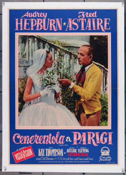 FUNNY FACE (1957) 7965  Audrey Hepburn   Fred Astaire  Italian Film Poster Paramount Pictures Italian 27x19  Linen Backed  Fine Plus