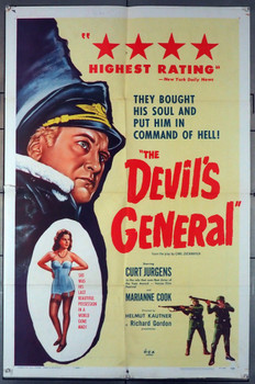 DEVIL'S GENERAL, THE (1957) 8599 Original U.S. One-Sheet Poster (27x41) Folded  Very Good Plus Condition