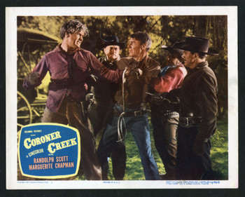 CORONER CREEK (1948) 9281 Original Scene Lobby Cards (4)  11x14 Scene Lobbies  Very Good Plus to Fine Condition