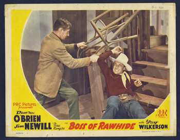 BOSS OF RAWHIDE (1943) 9337  Dave O'Brien  James Newhill Scene Lobby Card Original U.S. Scene Lobby Card  (11x14)  Very Good Theater-Used Condition