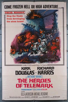 HEROES OF TELEMARK, THE (1966) 3716  (27X41)  Movie Poster  Kirk Douglas  Richard Harris  Anthony Mann Original U.S. One-Sheet Poster (27x41)  Folded  Very Good Plus to Fine Condition