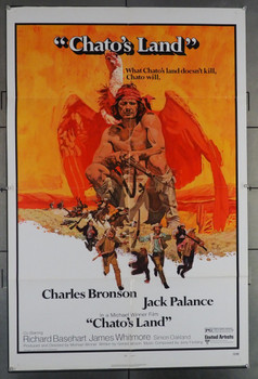 CHATO'S LAND (1972) 10849  Charles Bronson  Richard Basehart  James Whitmore  Movie Poster Original United Artists One Sheet Poster (27x41).  Folded.  Very Fine Condition.