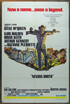 NEVADA SMITH (1966) 5053  Movie Poster (27x41)  Steve McQueen  Suzanna Pleshette  Karl Malden  Henry Hathaway Paramount Pictures One Sheet Poster  27x41  Folded  Fine Condition