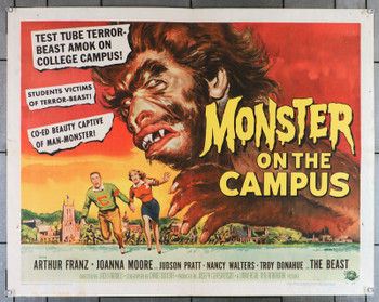 MONSTER ON THE CAMPUS (1958) 8181   Troy Donahue  Joanna Moore   Art by Reynold Brown Original U.S. Half-Sheet Poster (22x28) Folded   Fine Condition  Theater-Used