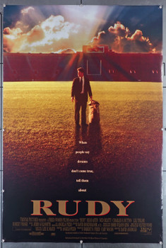 RUDY (1993) 7018  Movie Poster  Rolled  Double Sided  Sean Astin  Ned Beatty  Lili Taylor  Notre Dame Football   David Anspaugh Original U.S. One-Sheet Poster (27x40)  Double Sided and Rolled  Very Fine Plus