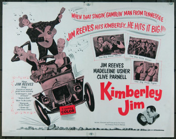 KIMBERLEY JIM (1965) 972  Movie Poster  Country legend Jim Reeves Embassy Pictures Half Sheet Poster    22x28  Fine Plus Condition