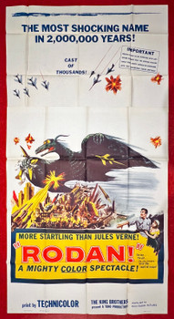 RODAN (1958) 9468  Movie Poster  (41x81) Movie Poster   Original RKO Pictures Three Sheet Poster (27x41). Very Fine Plus Condition  Ishiro Hondo
