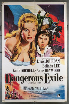 DANGEROUS EXILE (1958) 8609  Movie Poster (27x41)  Belinda Lee  Louis Jourdan  Keith Michell Original U.S. One-Sheet Poster (27x41)  Folded  Very Fine Condition