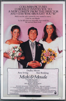 MICKI AND MAUDE (1984) 27254  Dudley Moore  Amy Irving  Ann Reinking  Blake Edwards An original Columbia Release Folded One Sheet Poster (27x41) Directed by Blake Edwards and starring Ann Reinking and Amy Irving