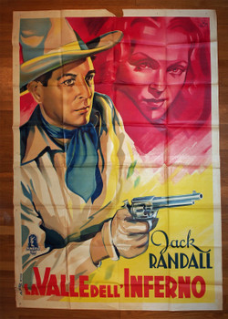 DANGER VALLEY (1937) 28927  Italian Movie Poster  55x79  Superb Stone lithograph of Jack Randall  Lois Wilde  Original Pre-War Italian Movie Poster (55x76)  Folded  Fine Condition  Read Description!