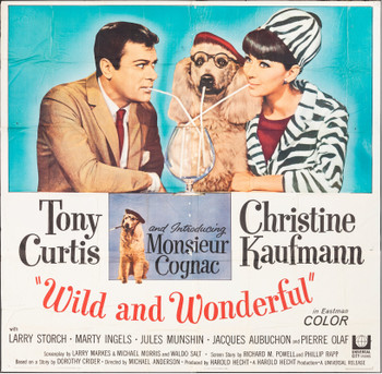 WILD AND WONDERFUL (1964) 12938  Movie Poster  Six-Sheet  81x81  Tony Curtis  Christine Kaufman  Monsieur Cognac U.S. Six-Sheet Poster (81x81)  Folded  Theater Used  Average Used Condition  Folded