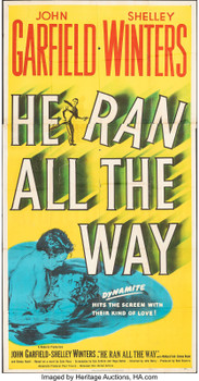 HE RAN ALL THE WAY (1951) 13093  Movie Poster  (41x81)  John Garfield  Shelley Winters   Wallace Ford  John Berry Original U.S. Three-Sheet Poster (41x81) Folded  Average Used Condition
