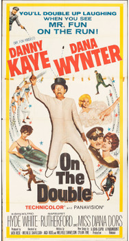 ON THE DOUBLE (1961) 13270  Movie Poster  (41x81)  Three-Sheet  Danny Kaye  Diana Dors  Dana Wynter  Margaret Rutherford  Melville Shavelson Original U.S. Three-Sheet Poster (41x81) Average Used Condition  Folded