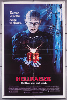 HELLRAISER (1987) 29732  Movie Poster (27x41)  Andrew Robinson  Clare Higgins  Ashley Laurence  Clive Barker Original U.S. One-Sheet Poster (27x41)  Folded  Very Good Plus to Fine Condition  Theater Used