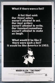 FRONT, THE (1976) 2354  Movie Poster (27x41)  Folded  Woody Allen  Zero Mostel  Andrea Marcovicci  Martin Ritt	 Original U.S. One-Sheet Poster  (27x41)  Folded  Fine Plus Condition