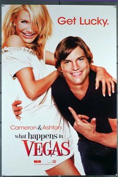 WHAT HAPPENS IN VEGAS (2008) 30222 One-Sheet Movie Poster (2x41)  Cameron Diaz   Ashton Kutcher Original Fox Double-Sided One-Sheet Movie Poster (27x41)  Rolled    Fine to Very Fine Condition