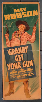 GRANNY GET YOUR GUN (1940) 17275  Movie Poster  May Robson  George Amy Original U.S. Insert Poster (14x36)  Folded  Very Good Plus Condition