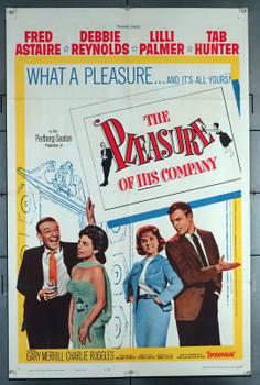 PLEASURE OF HIS COMPANY, THE (1961) 2299 Movie Poster (27x41)  Tab Hunter  Fred Astaire  Debbie Reynolds Lilli Palmer  George Seaton Original U.S. One-Sheet Poster (27x41)  Folded  Fine Condition  Theater-Used