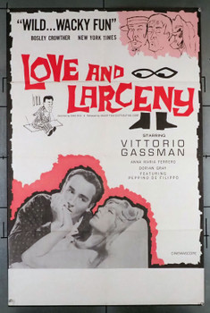 LOVE AND LARCENY (1960) 10987  Movie Poster (27x41)  Vittorio Gassman   Anna Maria Ferraro   Dino Risi Original U.S. One-Sheet Poster (27x41) Folded  Fine Plus Condition
