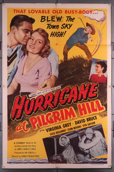 'HURRICANE AT PILGRIM HILL (1950) 30649 Movie Poster (27x41)  Virginia Grey  David Bruce  Cecil Kellaway  Clem Bevans   Richard Bare Original U.S. One-Sheet Poster (27x41) Folded