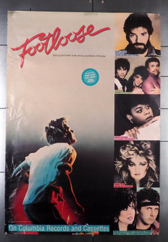 FOOTLOOSE (1984) 31051 Soundtrack Records Poster from Columbia Records (34x48) Kevin Bacon  Kenny Loggins Soundtrack Record Promotional Poster from Columbia Records  Kevin Bacon  Kenny Loggins  Shalimar  Deniece Williams  Bonnie Tyler  Mike Reno  Ann Wilson