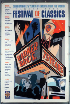 WARNER BROS  PICTURES 75TH ANNIVERSARY POSTER (1998) 31058  (27X41) Rolled  Never Folded Original Poster from Warner Bros Celebrating 75 Years of Movies