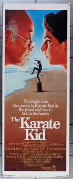KARATE KID, THE (1984) 31119  Movie Poster (14x36)  Ralph Macchio  Noriyuki Pat Morita  John G. Avildsen Original U.S. Insert Poster (14x36)  Fine Plus Condition