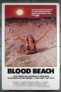 BLOOD BEACH (1980) 31155 Movie Poster (27x41) David Huffman Marianna Hill  John Saxon  Burt Young  Jeffrey Bloom Original U.S. One-Sheet Poster  Folded  Very Fine Condition