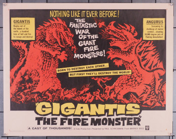 GIGANTIS: THE FIRE MONSTER (1959) 31863 Movie Poster Original U.S. Half-Sheet Poster (22x28) Fine Plus