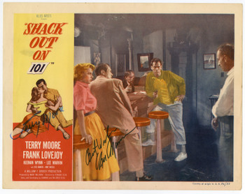 SHACK OUT ON 101 (1956) 31787 Lobby Card  Autographed by Terry Moore and Lee Marvin Original U.S. Scene Lobby Card  Fine Plus Condition SHACK OUT ON 101 (1956) 31787 Lobby Card  Autographed by Terry Moore and Lee Marvin Original U.S. Scene Lobby Card  Fine Plus Condition
