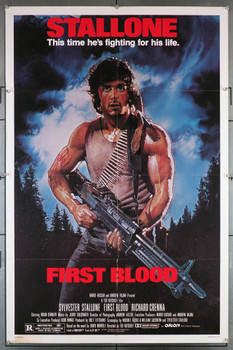 FIRST BLOOD (1982) 29156 Movie Poster  (27x41)  Sylvester Stallone  Richard Crenna  Brian Dennehy  Ted Kotcheff Original U.S. One-Sheet Poster (27x41) Linen Backed  Fine Plus to Very Fine