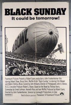 BLACK SUNDAY (1977) 4023 Movie Poster  Bruce Dern  Robert Shaw  John Frankenheimer Original U.S. One-Sheet Poster (27x41) Folded  Fine Plus Condition