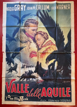 VALLEY OF EAGLES (1951) 31592 Movie Poster  (79x55)  John McCallum  Nadia Gray  Jack Warner  Terence Young  Anselmo Ballester Original Italian 79x55 Poster  Folded  Very Good Plus Condition