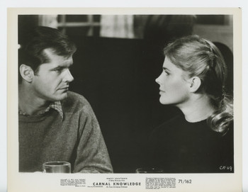 CARNAL KNOWLEDGE (1971) 31955  Gelatin Silver Prints  Jack Nicholson  Candice Bergen  Art Garfunkel  Ann-Margret  Mike Nichols Original U.S. Gelatin Silver Prints  Six Individual Photos  Very Fine Condition