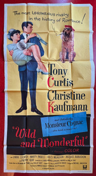 WILD AND WONDERFUL (1964) 13359 Movie Poster  Tony Curtis  Christine Kaufmann  Michael Anderson	 Original U.S. Three-Sheet Poster   Folded  Very Good Plus Condition