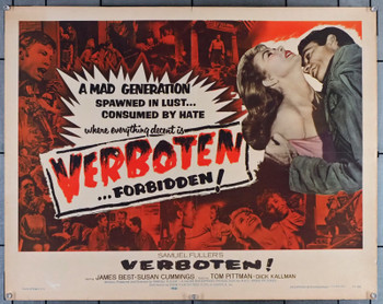 VERBOTEN! (1959) 5210 Movie Poster  Original U.S. Half-Sheet  James Best  Susan Cummings Original U.S. Half-Sheet Poster  Folded  Theater Used  Very Good Plus Condition