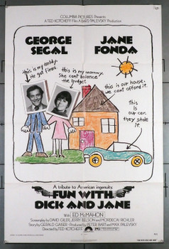 FUN WITH DICK AND JANE (1977) 31985 Movie Poster Original U.S. One-Sheet (27x41) Folded  Very Fine Condition