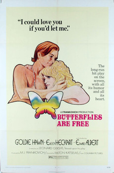 BUTTERFLIES ARE FREE (1972) 1870 Original Columbia Pictures One Sheet Poster (27x41). Folded. Very fine condition.