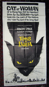 TOMB OF LIGEIA (1965) 4881 Movie Poster (41x81)  Vincent Price  Elizabeth Shepherd  Roger Corman Original American International Pictures Three Sheet Poster (41x81). Fine Condition.